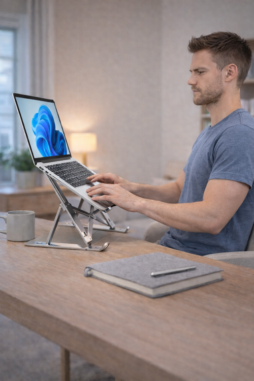 Adjustable aluminum Laptop Stand-Ergonomic, Foldable Desk Stand for Better posture