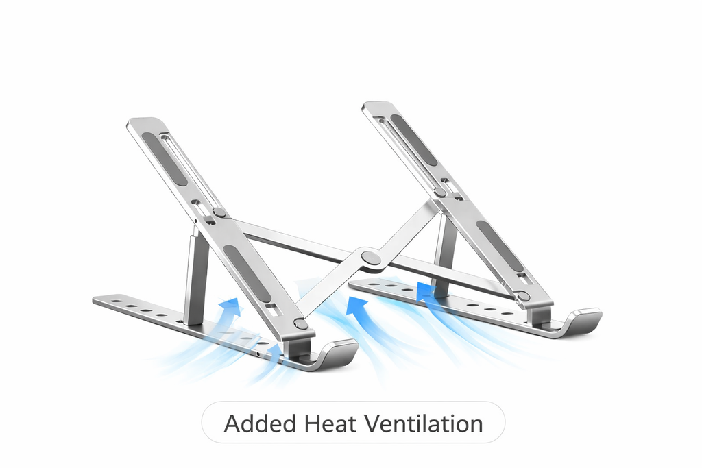 Adjustable aluminum Laptop Stand-Ergonomic, Foldable Desk Stand for Better posture
