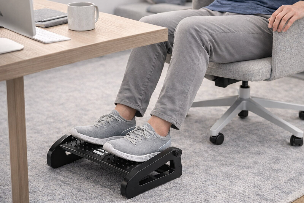 Adjustable Under-Desk Footrest-Ergonomic Foot Support for Home & Office