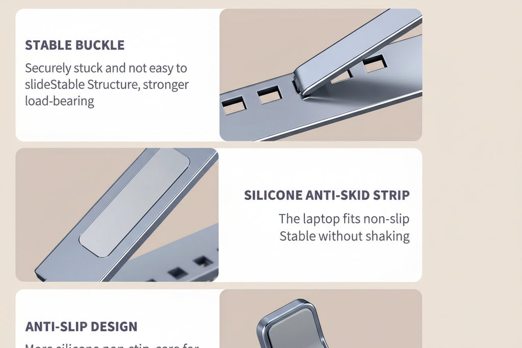 Adjustable aluminum Laptop Stand-Ergonomic, Foldable Desk Stand for Better posture